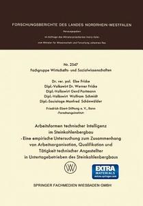 Arbeitsformen technischer Intelligenz im Steinkohlenbergbau edito da VS Verlag für Sozialwissenschaften