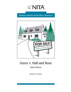 Green V. Hall and Rose: Case File di Kenneth S. Broun edito da ASPEN PUBL