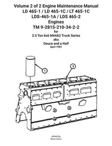 Volume 2 of 2 Engine Maintenance Manual LD 465-1 / LD 465-1C / LT 465-1C LDS-465-1A / LDS 465-2 Engines TM 9-2815-210-34-2-2 di Us Army edito da Ocotillo Press
