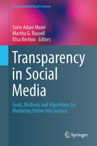 Transparency In Social Media edito da Springer International Publishing Ag
