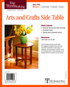 Fine Woodworking's Arts and Crafts Side Table Plan di Fine Woodworking edito da Taunton Press