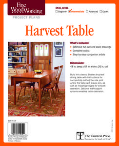 Fine Woodworking's Harvest Table Plan di Fine Woodworking edito da Taunton Press
