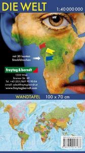 Wall Map Marker Board : The World 1:40,000,000 edito da Freytag-Berndt