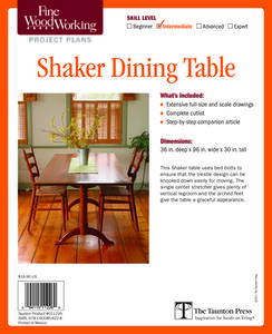 Fine Woodworking's Shaker Dining Table Plan di Fine Woodworking edito da Taunton Press