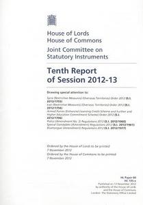 Tenth Report of Session 2012-13 edito da Stationery Office Books (TSO)