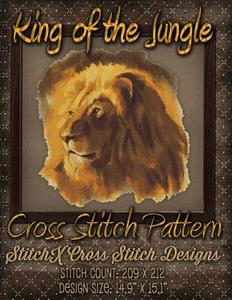 King of the Jungle Cross Stitch Pattern di Tracy Warrington edito da Createspace