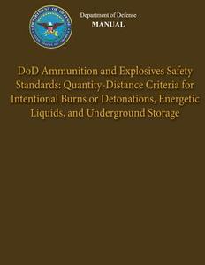 Department of Defense Manual - Dod Ammunition and Explosives Safety Standards: Quantity-Distance Criteria for Intentional Burns or Detonations, Energe di Department of Defense edito da Createspace
