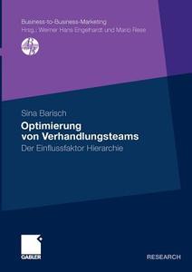 Optimierung von Verhandlungsteams di Sina Barisch edito da Gabler Verlag