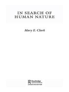In Search of Human Nature di Mary E. Clark edito da Routledge