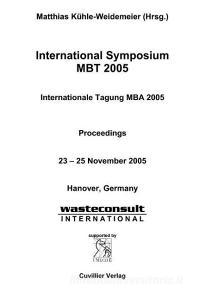 International Symposium MBT 2005 edito da Cuvillier Verlag