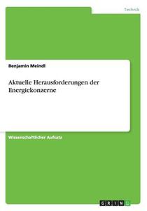 Aktuelle Herausforderungen Der Energiekonzerne di Benjamin Meindl edito da Grin Publishing