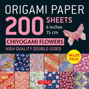 Origami Paper 200 Sheets Chiyogami Flowers 6" (15 Cm) edito da Tuttle Publishing