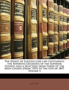 The Digest Of English Case Law Containin di John Mews edito da Nabu Press