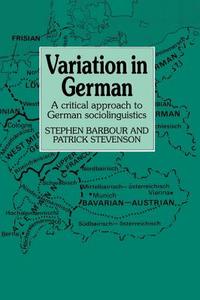 Variation in German di Stephen Barbour, Patrick Stevenson edito da Cambridge University Press