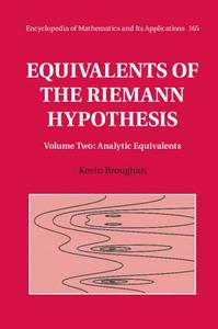 Equivalents of the Riemann Hypothesis di Kevin Broughan edito da Cambridge University Press