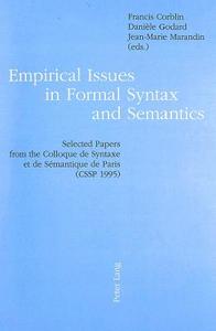 Empirical Issues in Formal Syntax and Semantics edito da Lang, Peter
