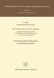 Informationssysteme im Bauwesen di Bernt Langeneke edito da VS Verlag für Sozialwissenschaften