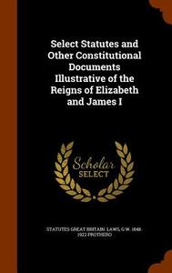 Select Statutes And Other Constitutional Documents Illustrative Of The Reigns Of Elizabeth And James I di Statutes Great Britain Laws, G W 1848-1922 Prothero edito da Arkose Press