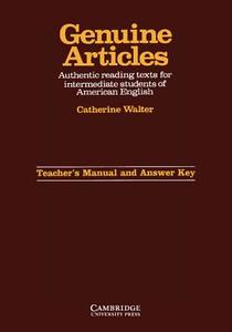 Genuine Articles Teacher's manual with key di Catherine Walter edito da Cambridge University Press