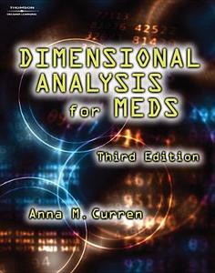 Dimensional Analysis For Meds di Anna M. Curren edito da Cengage Learning, Inc