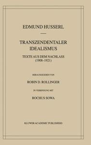 Transzendentaler Idealismus di Edmund Husserl edito da Springer Netherlands