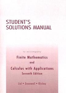 Student Solutions Manual di Margaret L. Lial, Raymond N. Greenwell, Nathan P. Ritchey edito da Pearson Education