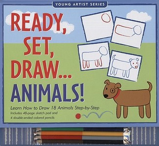 Ready, Set, Draw... Animals!: Learn How to Draw 18 Animals Step-By-Step [With Colored Pencils and Sketch Pad] di Mara Conlon edito da Peter Pauper Press