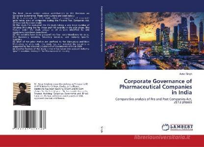 Corporate Governance of Pharmaceutical Companies in India di Avtar Singh edito da LAP LAMBERT Academic Publishing