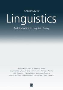 Answer Key For Linguistics di Fromkin edito da John Wiley & Sons