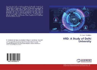 HRD: A Study of Delhi University di Gurcharan Sachdeva edito da LAP Lambert Academic Publishing
