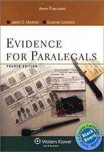 Blackboard Bundle: Evidence for Paralegals 4e di Marlowe edito da Aspen Publishers