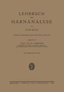 Lehrbuch der Harnanalyse di Ivar Bang, F. v. Krüger edito da Springer Berlin Heidelberg