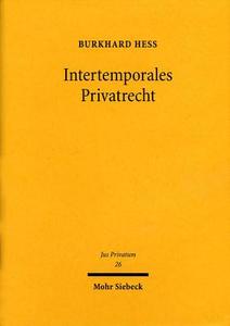 Intertemporales Privatrecht di Burkhard Hess edito da JCB Mohr (Paul Siebeck)