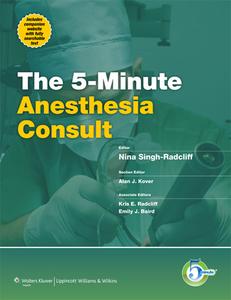 5-Minute Anesthesia Consult di Nina Singh-Radcliff edito da LIPPINCOTT RAVEN
