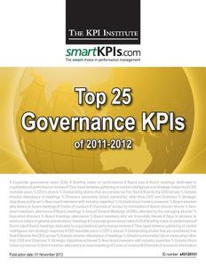 Top 25 Governance Kpis of 2011-2012 di The Kpi Institute edito da Createspace