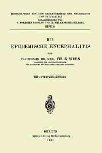Die Epidemische Encephalitis di Felix Stern edito da Springer Berlin Heidelberg