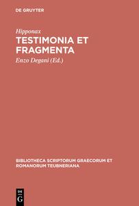 Testimonia et fragmenta di Hipponax edito da De Gruyter