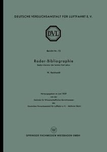 Radar-Bibliographie di Wolfgang Reinhardt edito da VS Verlag für Sozialwissenschaften