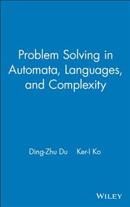 Automata and Languages di Du, Ko edito da John Wiley & Sons