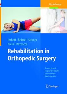 Rehabilitation In Orthopedic Surgery edito da Springer-verlag Berlin And Heidelberg Gmbh & Co. Kg
