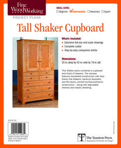 Fine Woodworking's Tall Shaker Cupboard Plan di Fine Woodworking edito da Taunton Press