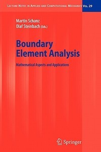 Boundary Element Analysis edito da Springer Berlin Heidelberg